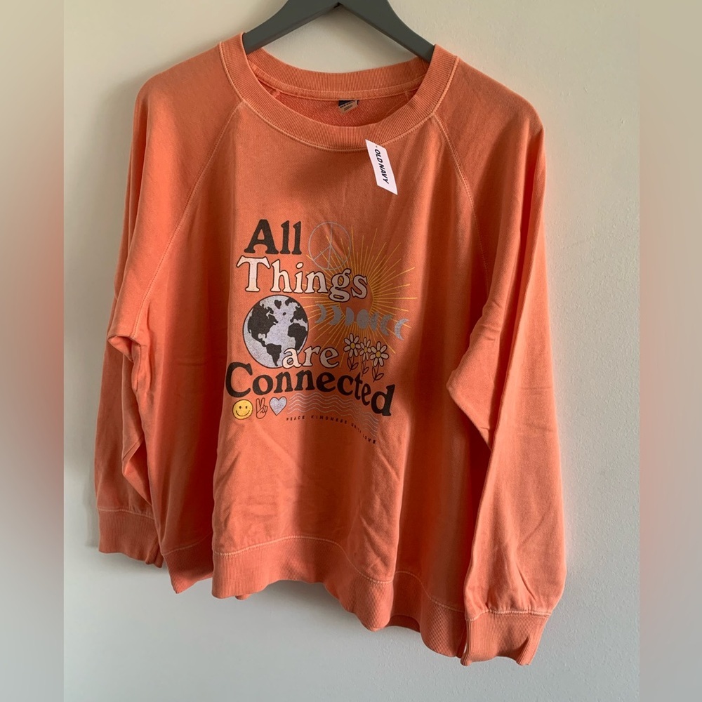 Old Navy Sweatshirt “All Things Are Connected” XL - Picture 1 of 7